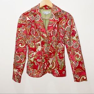 Kay Unger Retro Patterned Paisley Blazer